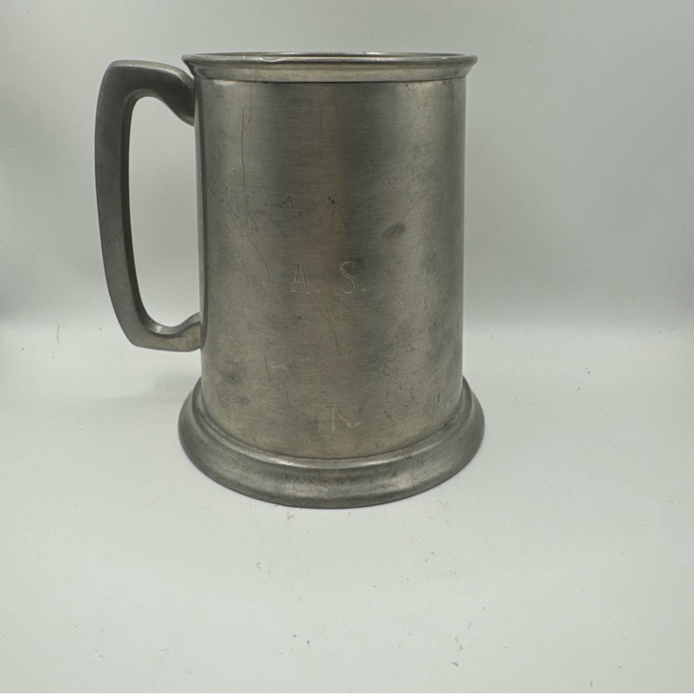 Vintage Pewter Tankard Mug - Gray